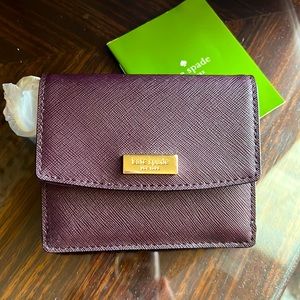 Kate Spade Wallet Keyring Card Holder Wallet Case Purple